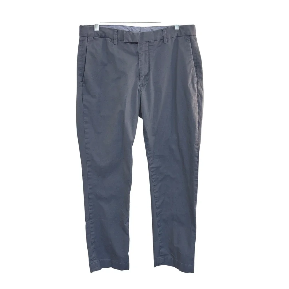 Polo Ralph Lauren Straight Fit Chino Pants Mens 32x29 Gray Stretch Cotton Blend